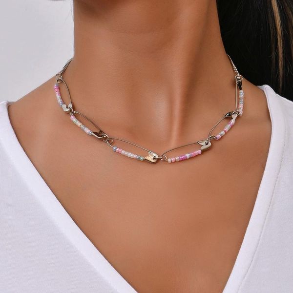 chokers punk beads needles safety pin choker necklace for women fashion statement jewelry gifts, Golden;silver
chokers punk beads needles safety pin choker necklace for women fashion statement jewelry gifts, Golden;silver