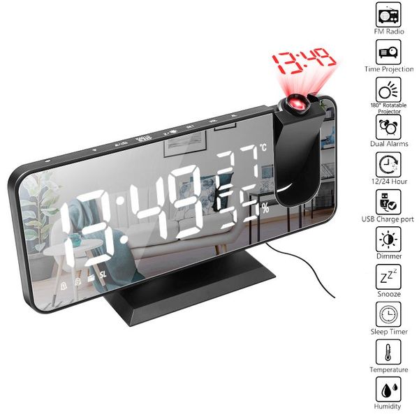 2021 nieuwe projectie snooze wekker digitale bureauklok fm-radio led projector temperatuur vochtigheid elektronische bureauklok
2021 nieuwe projectie snooze wekker digitale bureauklok fm-radio led projector temperatuur vochtigheid elektronische bureauklok