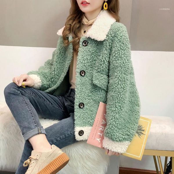 solid cashmere fufr women coat short turn-down collar single breast lantern sleeved lose thicken warm lady outwear jackets1, Black
solid cashmere fufr women coat short turn-down collar single breast lantern sleeved lose thicken warm lady outwear jackets1, Black