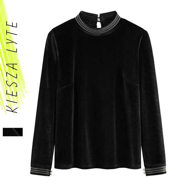 vintage velvet for women office wear beaded collar long sleeve black slim t-shirt elegant pullover blouses 210608, White
vintage velvet for women office wear beaded collar long sleeve black slim t-shirt elegant pullover blouses 210608, White
