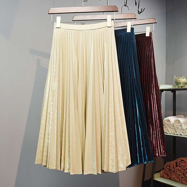 autumn and winter new long slim metallic pleated skirt high waist dress, Black;gray
autumn and winter new long slim metallic pleated skirt high waist dress, Black;gray