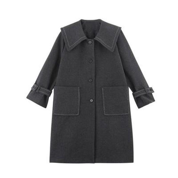 women's wool & blends 2021 winter coats vintage loose female blend plus size trendy lady long outerwear thick warm femme mujer, Black
women's wool & blends 2021 winter coats vintage loose female blend plus size trendy lady long outerwear thick warm femme mujer, Black