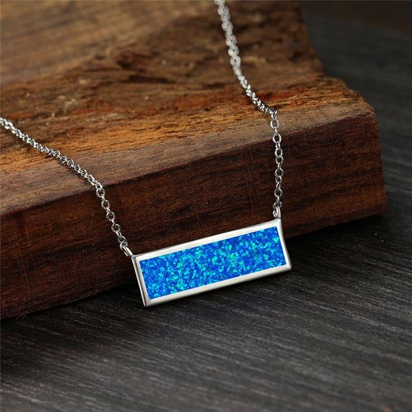 pendant necklaces dainty female square opal necklace charm silver color chain for women simple stone wedding
pendant necklaces dainty female square opal necklace charm silver color chain for women simple stone wedding