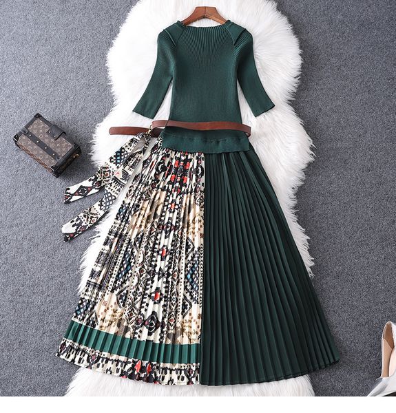 2021 new women vintage print draped knit patchwork dresses knitted half sleeve belt dress vestidos 6oe4, Black;gray
2021 new women vintage print draped knit patchwork dresses knitted half sleeve belt dress vestidos 6oe4, Black;gray