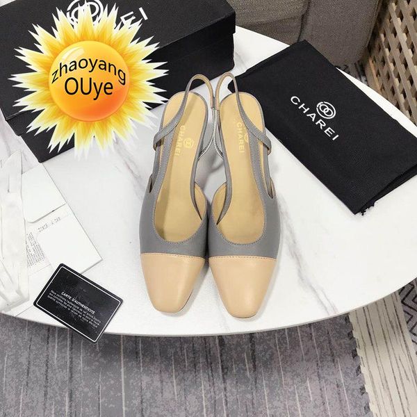 sandals style french high-heeled shoes in summer 2021 thick heel square head color matching high back empty women's, Black
sandals style french high-heeled shoes in summer 2021 thick heel square head color matching high back empty women's, Black