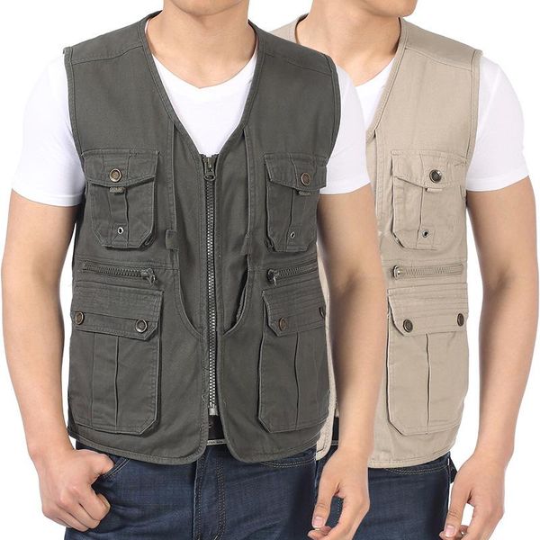 men's vests summer thin vest middle-aged men cotton multi-pocket outdoor waistcoat fishing pography sleeveless jacket plus size coat, Black;white
men's vests summer thin vest middle-aged men cotton multi-pocket outdoor waistcoat fishing pography sleeveless jacket plus size coat, Black;white