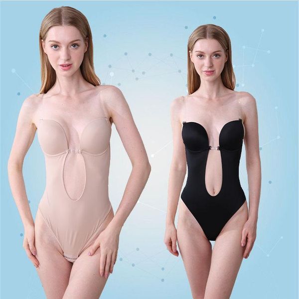 women's shapers luren full bodyshaper women deep v invisible bra thong shapewear backless push up underwear slimming bodysuit, Black;white
women's shapers luren full bodyshaper women deep v invisible bra thong shapewear backless push up underwear slimming bodysuit, Black;white