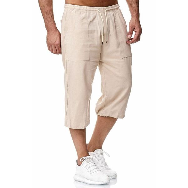 summer casual men\u00b4s loose breathable harem solid calf length pants cotton linen sports drawstring cropped pants, White;black
summer casual men\u00b4s loose breathable harem solid calf length pants cotton linen sports drawstring cropped pants, White;black
