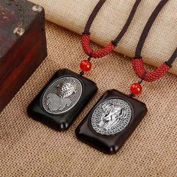 pendant necklaces vintage square black sandalwood mosaic antique silvercolor goldfish elephant sweater chain necklace lucky amulet jewelry, Silver
pendant necklaces vintage square black sandalwood mosaic antique silvercolor goldfish elephant sweater chain necklace lucky amulet jewelry, Silver