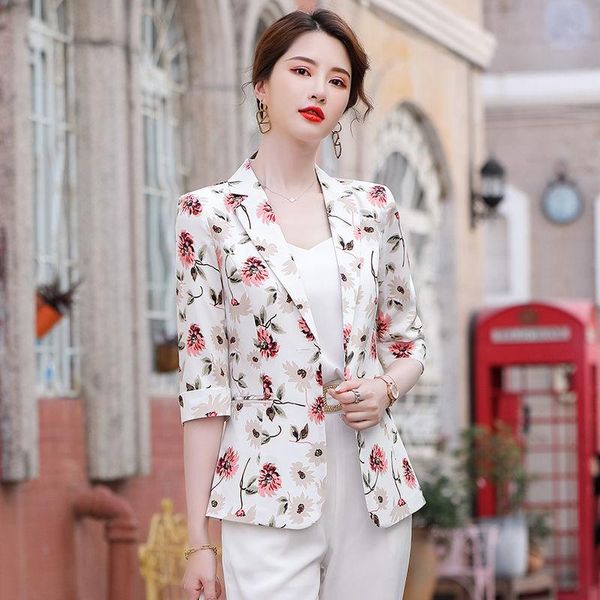 women's suits & blazers fashion floral jackets coat half sleeve women business work wear blaser spring summer office ol styles outwear, White;black
women's suits & blazers fashion floral jackets coat half sleeve women business work wear blaser spring summer office ol styles outwear, White;black