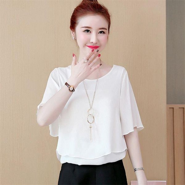women's blouses & shirts summer women simple 2021 all-match casual loose chiffon blouse half sleeve office lady shirt, White
women's blouses & shirts summer women simple 2021 all-match casual loose chiffon blouse half sleeve office lady shirt, White