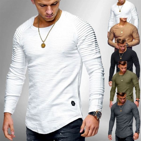 nd autumn spring new leisure fashion pleated solid color men's long sleeve t-shirt s-3xl, White;black
nd autumn spring new leisure fashion pleated solid color men's long sleeve t-shirt s-3xl, White;black