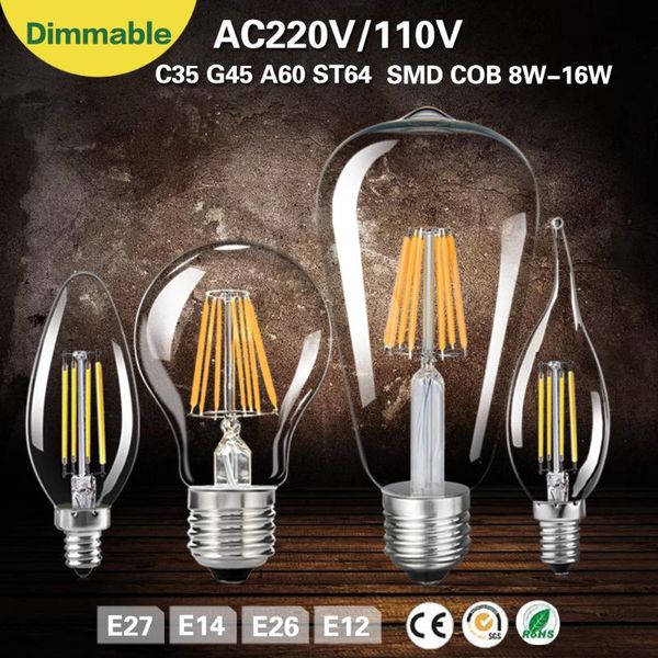 bulbs dimmable led candle bulb e14 vintage c35 filament light e27 st64 edison globe lamp 220v a60 glass chandelier
bulbs dimmable led candle bulb e14 vintage c35 filament light e27 st64 edison globe lamp 220v a60 glass chandelier