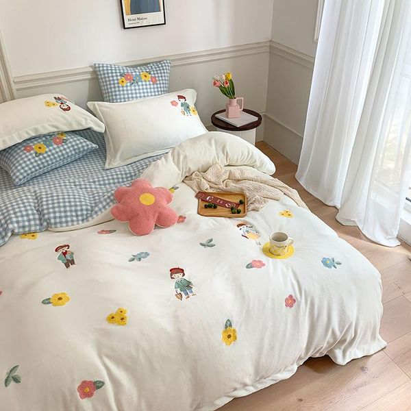 bedding sets 3 / 4 piece flannel plaid milk velvet winter thickened warm coral room decoration quilt cover set
bedding sets 3 / 4 piece flannel plaid milk velvet winter thickened warm coral room decoration quilt cover set