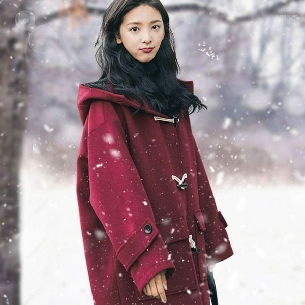 women's wool & blends woolen coat hat autumn and winter 2021 style short-height mid-length overcoat padded cotton, Black
women's wool & blends woolen coat hat autumn and winter 2021 style short-height mid-length overcoat padded cotton, Black