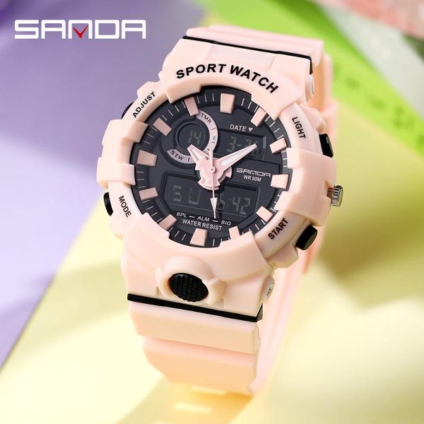 wristwatches sanda design women watches sports dual display waterproof watch analog digital ladies clock relogio feminino 3000, Slivery;brown
wristwatches sanda design women watches sports dual display waterproof watch analog digital ladies clock relogio feminino 3000, Slivery;brown