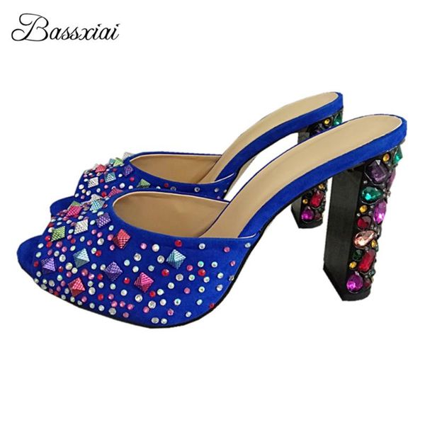jeweled crystal rivet decor sandals women summer diamond high heels open toe luxury suede lazyman mules lady, Black
jeweled crystal rivet decor sandals women summer diamond high heels open toe luxury suede lazyman mules lady, Black