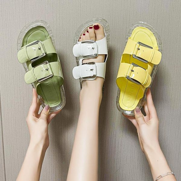 slippers fashion sandals women 2021 summer style belt buckle all-match transparent crystal flat, Black
slippers fashion sandals women 2021 summer style belt buckle all-match transparent crystal flat, Black