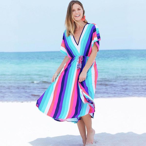 women's swimwear style four side striped long skirt holiday loose large robe beach dress bikini swimsuit blouse, White;black
women's swimwear style four side striped long skirt holiday loose large robe beach dress bikini swimsuit blouse, White;black