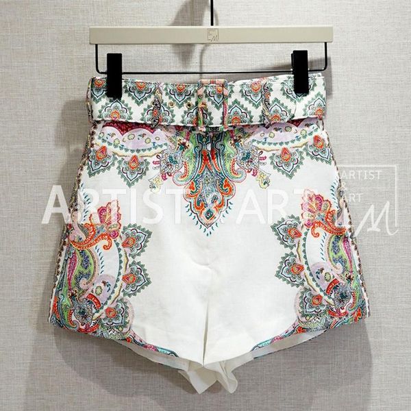 women's shorts red roosarose 2021 high end runway summer designer floral print slim boho party holiday linen, White;black
women's shorts red roosarose 2021 high end runway summer designer floral print slim boho party holiday linen, White;black