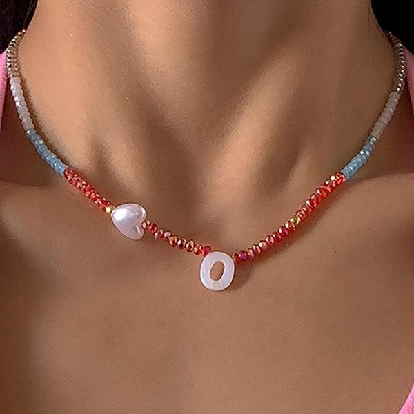 chokers lovoacc unusual simulation pearl love heart colorful beaded necklace for women white shell letter pendant accessories, Golden;silver
chokers lovoacc unusual simulation pearl love heart colorful beaded necklace for women white shell letter pendant accessories, Golden;silver