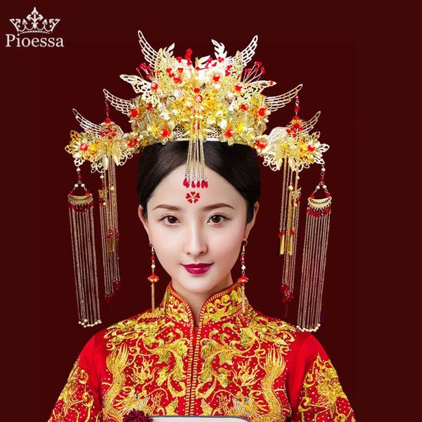 hair clips & barrettes pioessa chinese ancient golden red bride headdress ornaments set tassel phoenix crown costume wedding accessories who, Golden;silver
hair clips & barrettes pioessa chinese ancient golden red bride headdress ornaments set tassel phoenix crown costume wedding accessories who, Golden;silver