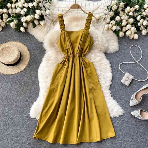 chic women fashion retro big pocket slim summer simple solid color a-line dress sleeveless clothing vestido de mujer s487 210527, Black;gray
chic women fashion retro big pocket slim summer simple solid color a-line dress sleeveless clothing vestido de mujer s487 210527, Black;gray