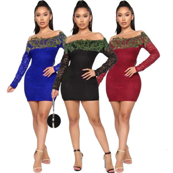 2021 new off shoulder package hip long sleeves lace women mini autumn european and american fashion clothes 7zve, Black;gray
2021 new off shoulder package hip long sleeves lace women mini autumn european and american fashion clothes 7zve, Black;gray