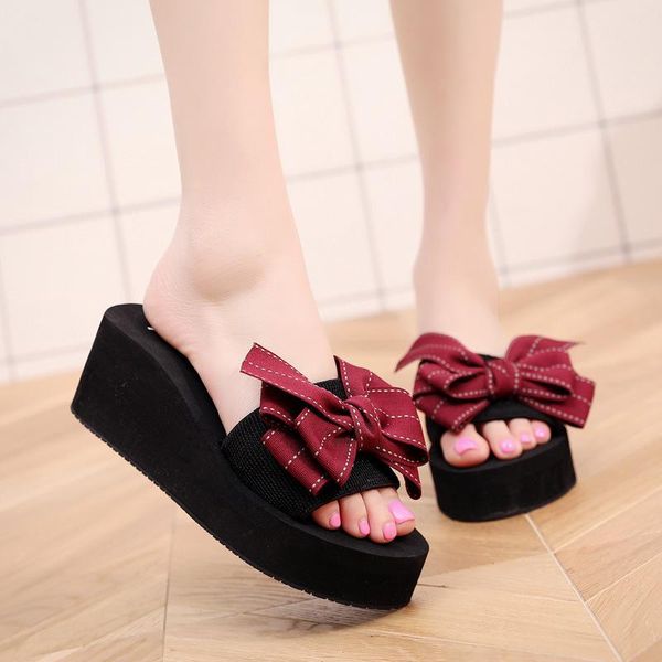 slippers 2021 women's bow 6cm wedge sandals high-heeled non-slip casual beach a485 slides rubber solid, Black
slippers 2021 women's bow 6cm wedge sandals high-heeled non-slip casual beach a485 slides rubber solid, Black