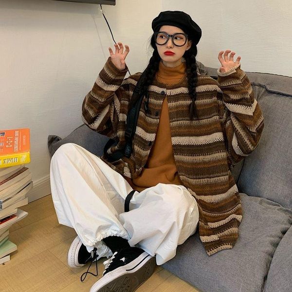 men's sweaters 2021 cardigan long sleeve striped knitting simple loose casual jackets fashion wool brown/black coats -2xl, White;black
men's sweaters 2021 cardigan long sleeve striped knitting simple loose casual jackets fashion wool brown/black coats -2xl, White;black