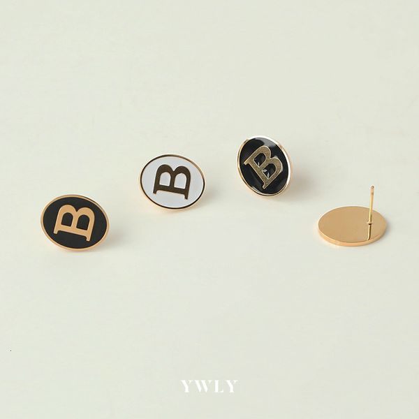 black and white oil dripping oval titanium steel letter b earrings for women's fashionable personality street p simple trendy metal ywl, Golden
black and white oil dripping oval titanium steel letter b earrings for women's fashionable personality street p simple trendy metal ywl, Golden