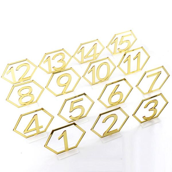 party decoration 1 set of 1-15 numbers table cards acrylic hexagonal hollow desk license plate for wedding banquet catering
party decoration 1 set of 1-15 numbers table cards acrylic hexagonal hollow desk license plate for wedding banquet catering
