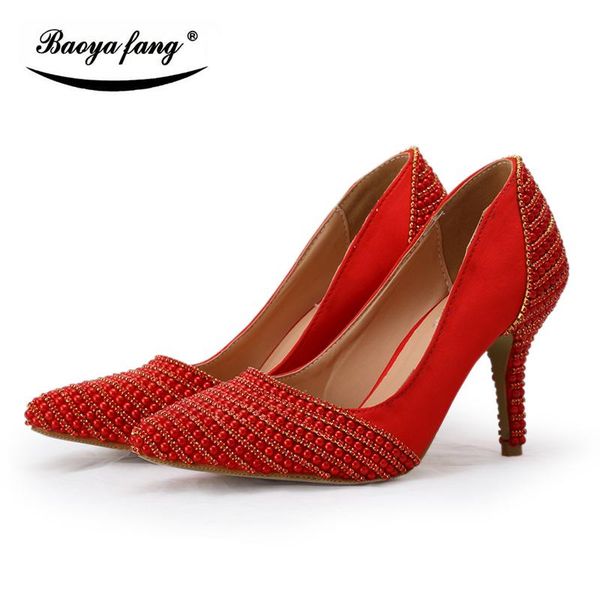 dress shoes baoyafang red beads 8cm pointed toewedding bride bridesmaid party woman female crystal pumps, Black
dress shoes baoyafang red beads 8cm pointed toewedding bride bridesmaid party woman female crystal pumps, Black