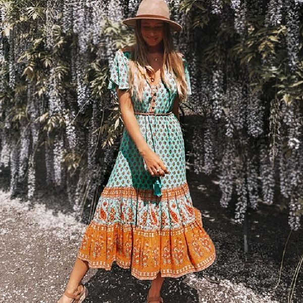 2021 new bohemia midi dress for women cotton rayon floral print flare sleeve summer gypsy beach dresses vestidos 0hyw, White
2021 new bohemia midi dress for women cotton rayon floral print flare sleeve summer gypsy beach dresses vestidos 0hyw, White