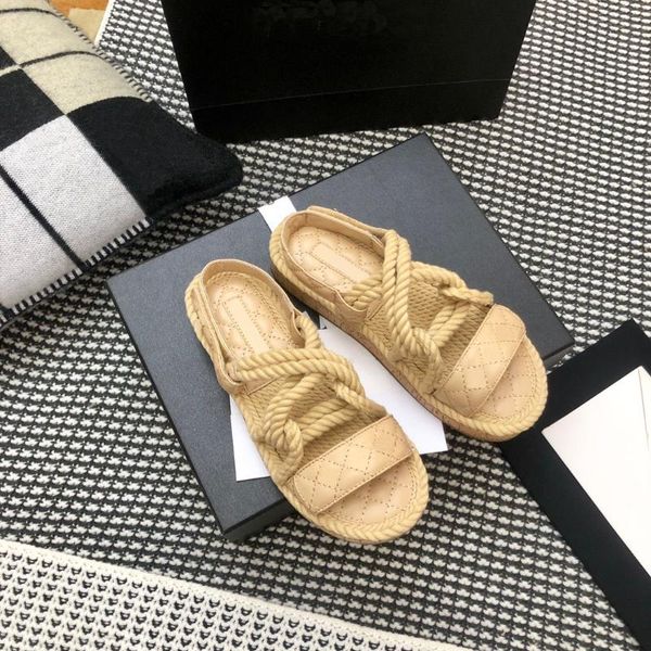 sandals 2021 leather ladies slippers fashion woven twine and leisure beach outdoor open toe with box, Black
sandals 2021 leather ladies slippers fashion woven twine and leisure beach outdoor open toe with box, Black