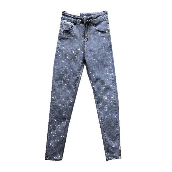 women's jeans women 2021 spring high-waist slim-fit straight-cut rhinestone skinny pencil denim pants spodnie damskie, Blue
women's jeans women 2021 spring high-waist slim-fit straight-cut rhinestone skinny pencil denim pants spodnie damskie, Blue