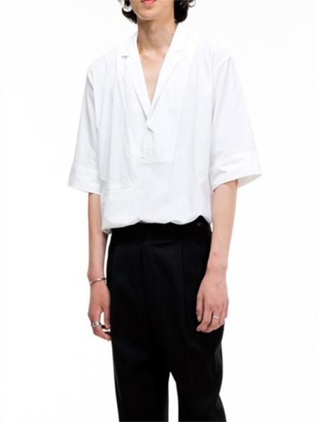 men's casual shirts the summer v-neck turtleneck half sleeve shirt fashion loose white all-match short, White;black
men's casual shirts the summer v-neck turtleneck half sleeve shirt fashion loose white all-match short, White;black