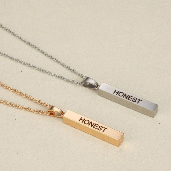 pendant necklaces stereo stick lettering necklace honest wish blessing gift stainless steel fashion jewelry, Silver
pendant necklaces stereo stick lettering necklace honest wish blessing gift stainless steel fashion jewelry, Silver