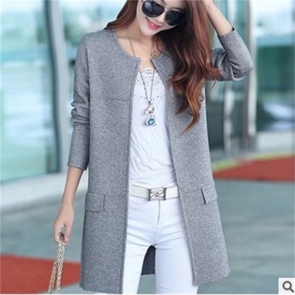 fashion women's female pocket long ladies knit cardigan autumn new sweater coat was thin wild cyrs, White;black
fashion women's female pocket long ladies knit cardigan autumn new sweater coat was thin wild cyrs, White;black