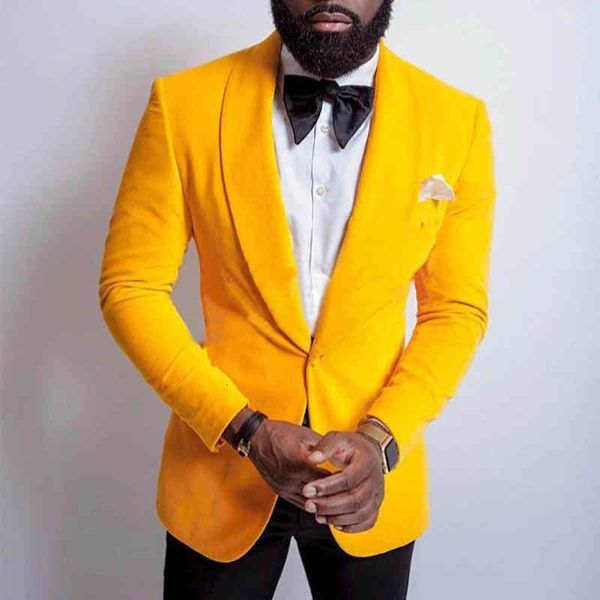 men's suits & blazers slim fit velvet mens for wedding prom 2 piece male fashion yellow blazer with black pants shawl lapel custom cost, White;black
men's suits & blazers slim fit velvet mens for wedding prom 2 piece male fashion yellow blazer with black pants shawl lapel custom cost, White;black