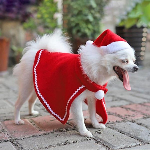 dog apparel pet cat christmas cloak halloween party costume clothes cute red festival shawl kitten puppy dressing accessories