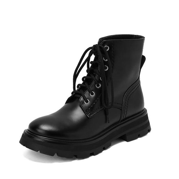 boots spring & autumn women's genuine leather lace up flat casual shoes round toe, Black
boots spring & autumn women's genuine leather lace up flat casual shoes round toe, Black