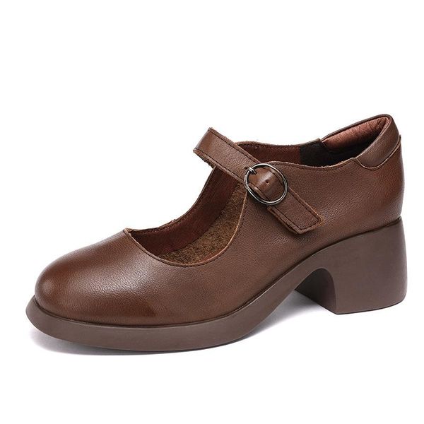 dress shoes genuine leather mary jane women's thick heel thick-soled high heels retro cowhide all-match small women, Black
dress shoes genuine leather mary jane women's thick heel thick-soled high heels retro cowhide all-match small women, Black