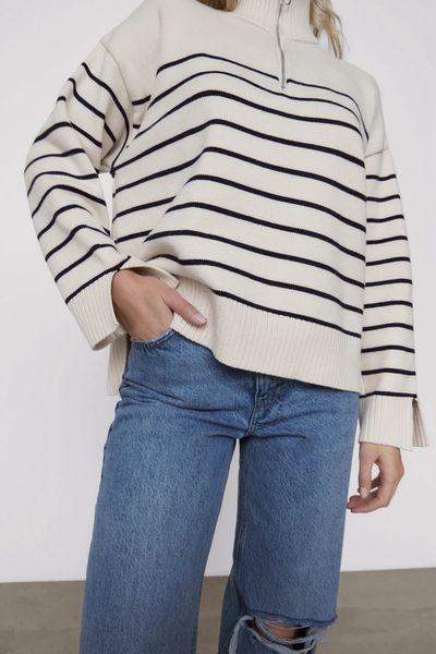 women's sweaters yn3019 female leisure jacket, striped jacket with long sleeve, knitted or crocheted stretch for women spring europe an, White;black
women's sweaters yn3019 female leisure jacket, striped jacket with long sleeve, knitted or crocheted stretch for women spring europe an, White;black