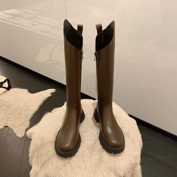 boots genuine leather women knee high design platform riding thick heel ladies autumn winter white, Black
boots genuine leather women knee high design platform riding thick heel ladies autumn winter white, Black