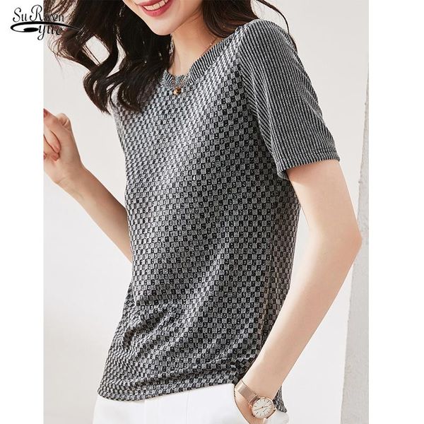 2021 summer new shirt women o neck slim wild knitted blouse for women short sleeve gold and silver ladies clothes 9444 50, White
2021 summer new shirt women o neck slim wild knitted blouse for women short sleeve gold and silver ladies clothes 9444 50, White