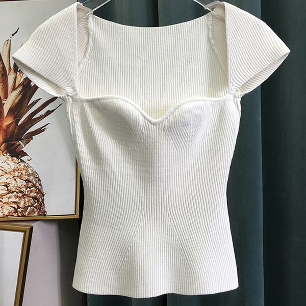 2021 new will see square knit collar t-shirts straight short sleeve thin t-shirt for white women rdof
2021 new will see square knit collar t-shirts straight short sleeve thin t-shirt for white women rdof