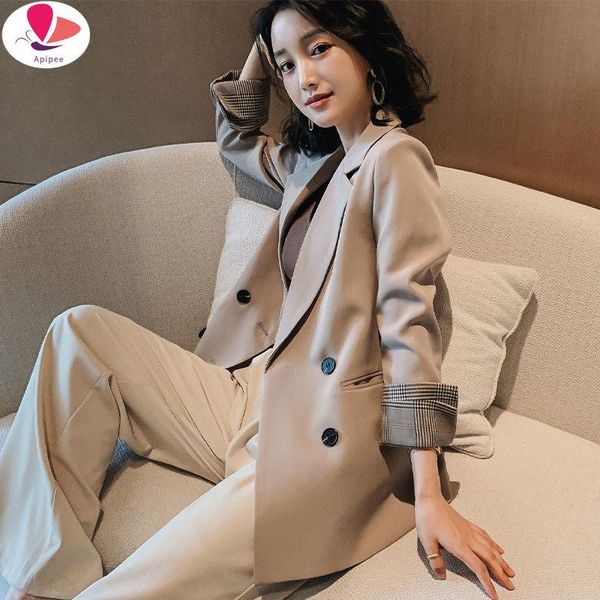 women's suits & blazers women blazer autumn casual double botton pockets jackets female retro coat feminino, White;black 
women's suits & blazers women blazer autumn casual double botton pockets jackets female retro coat feminino, White;black