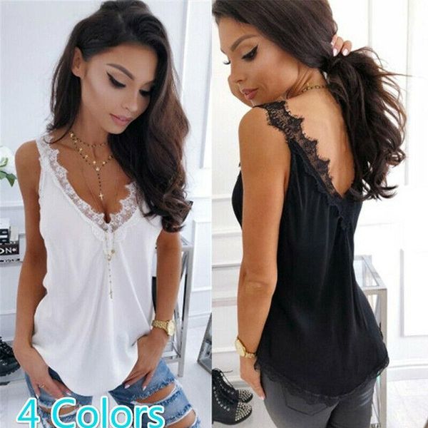 women's swimwear holiday sleeveless crop shirt women lace summer v-neck button down casual tank loose vest strappy cami top, White;black
women's swimwear holiday sleeveless crop shirt women lace summer v-neck button down casual tank loose vest strappy cami top, White;black