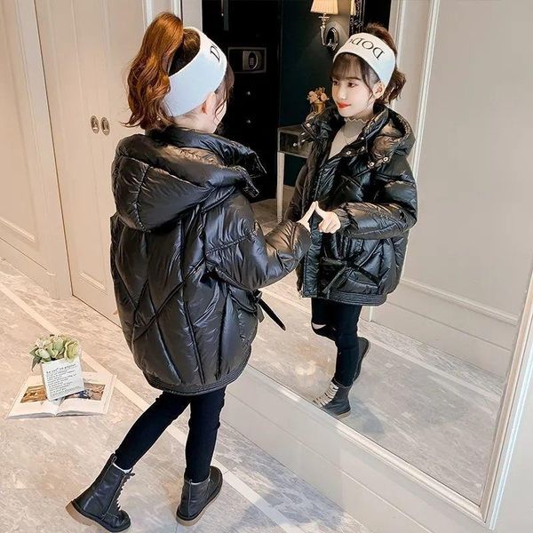 down coat winter jacket for girls children's clothing solid warm thickened loose hooded 6 9 12 years kids black parkas girl, Blue;gray 
down coat winter jacket for girls children's clothing solid warm thickened loose hooded 6 9 12 years kids black parkas girl, Blue;gray